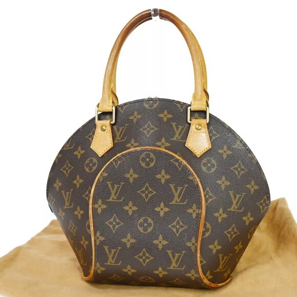 LOUIS VUITTON LV Logos Ellipse PM Hand Bag Monogram Leather Brown M51127 84SH307 - Picture 1 of 16